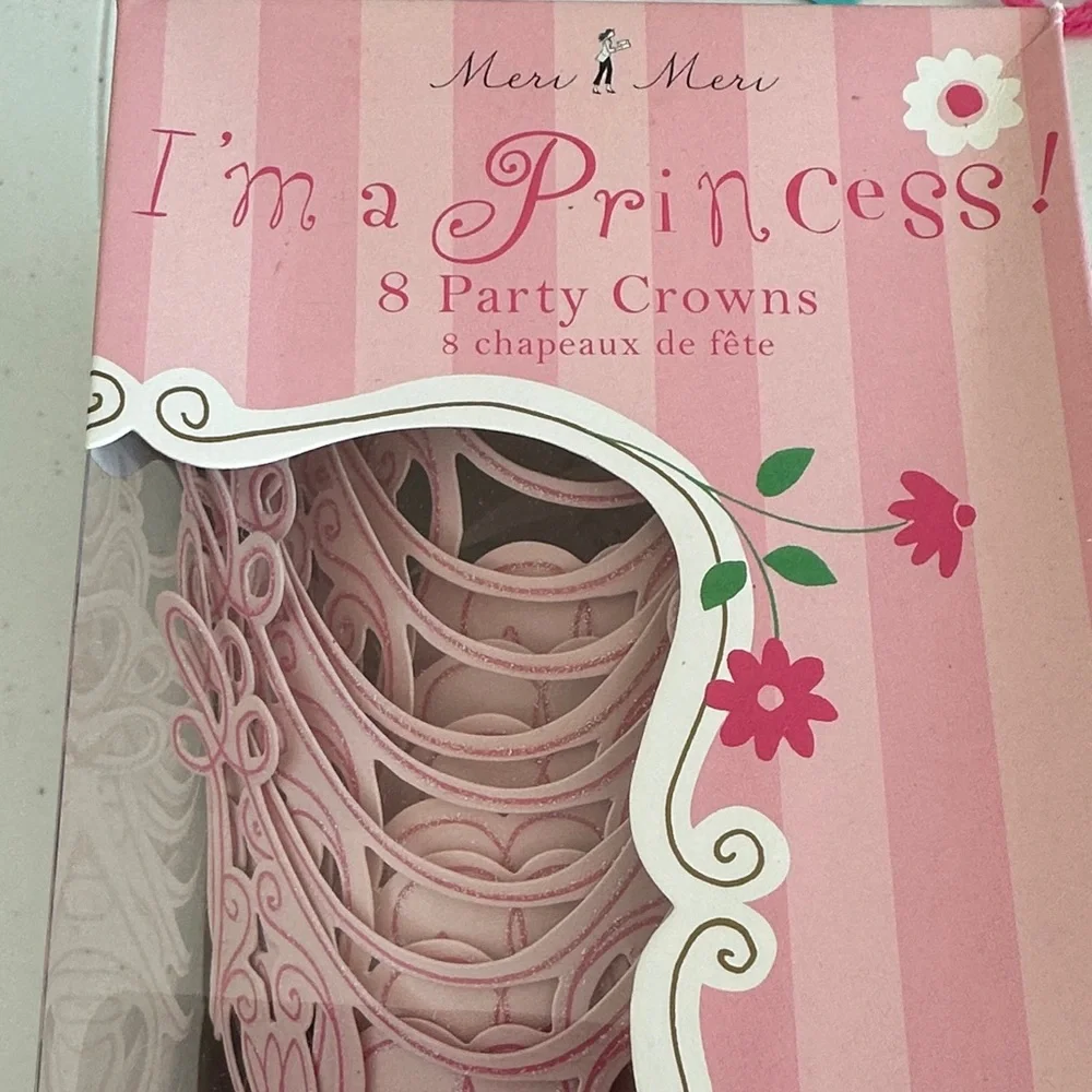 Meri Meri Pink and White Princess Party Crowns